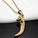 Load image into Gallery viewer, 18K Gold Filled Lion Tooth Pendant Necklace