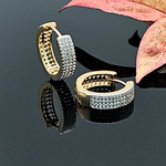 Load image into Gallery viewer, 18K Gold Filled CZ Huggie Earrings