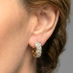 Load image into Gallery viewer, 18K Gold Filled Diamond Huggie Earrings