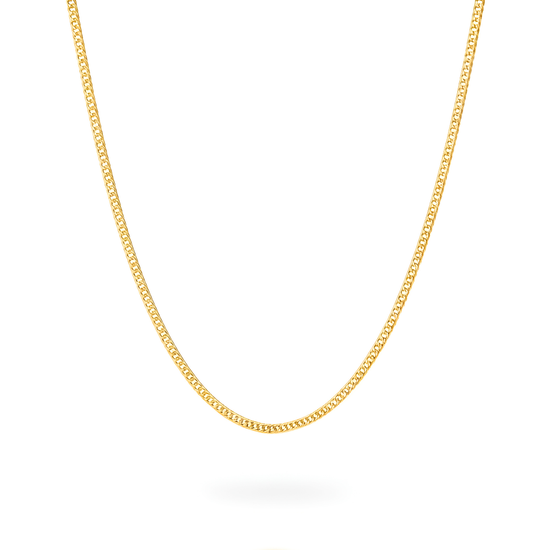 18K Gold Filled Curb Cuban Link Chain Necklace (50cm x 3mm) – Sleek Unisex Everyday Fine Jewelry