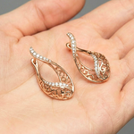 Load image into Gallery viewer, 18K Gold Filled Egyptian Pattern Huggie Earrings with Cubic Zirconia