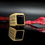 Load image into Gallery viewer, Mens Black Onyx Square Rings