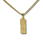 Load image into Gallery viewer, 18K Gold Bar Pendant Necklace