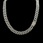 Load image into Gallery viewer, Silver Rhodium Plated Iced-Out Cuban Link Chain