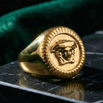 Load image into Gallery viewer, Gold Mythic Head Premium Ring – Bold Luxury Statement Jewelry for Men