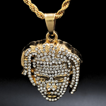 Load image into Gallery viewer, Gold Filled Micro Paved Face Rhinestone Pendant Necklace
