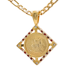 Load image into Gallery viewer, 18K Gold Filled Square Sovereign Pendant Necklace