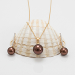 Load image into Gallery viewer, 18K Gold Filled Hawaiian Grey Pearl Set