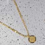 Load image into Gallery viewer, Gold Filled Tarnish Proof Sovereign Pendant with Black Stones & CZ