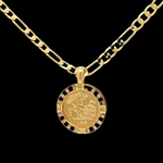 Load image into Gallery viewer, Gold Filled Tarnish Proof Sovereign Pendant with Black Stones & CZ