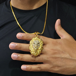 Load image into Gallery viewer, 18k Gold Filled Lion Head Pendant with CZ