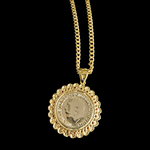 Load image into Gallery viewer, 18K Gold Filled Tarnish Proof Sovereign Pendant Necklace