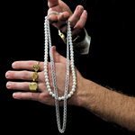 Load image into Gallery viewer, Silver Interlinked Chain With Pearl Neklace