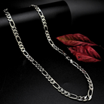 Load image into Gallery viewer, Silver Rhodium Plated 6MM Figaro Chain