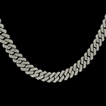 Load image into Gallery viewer, Silver Rhodium Plated Iced-Out Cuban Link Chain