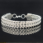 Load image into Gallery viewer, Silver Woven Bracelet for Men Tarnish Proof