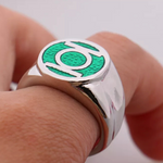 Load image into Gallery viewer, Silver Green Emerald Emblem Ring