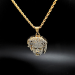 Load image into Gallery viewer, Gold Filled Micro Paved Face Rhinestone Pendant Necklace