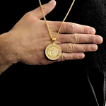 Load image into Gallery viewer, 18K Gold Filled Sovereign Pendant Embedded With CZ