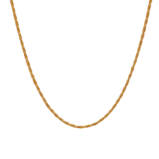 18K Gold Filled Twisted Rope Chain Necklace – 60cm Classic Gold Chain