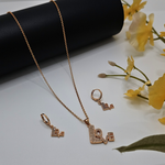 Load image into Gallery viewer, 18K Rose Gold Filled LOVE Pendant Necklace With Earrings