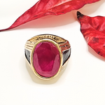 Load image into Gallery viewer, Mens Onyx Rings In Black & Red Stone