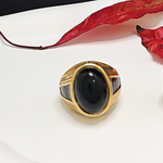 Load image into Gallery viewer, Mens Onyx Rings In Black & Red Stone