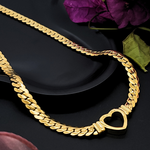Load image into Gallery viewer, 18K Gold Fileld Heart Cuban Link Necklace