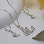 Load image into Gallery viewer, 18K Rose Gold Filled LOVE Pendant Necklace With Earrings