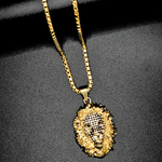 Load image into Gallery viewer, 18k Gold Filled Lion Head Pendant with CZ