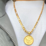 Load image into Gallery viewer, 19K Gold Filled Stamped Tarnish Proof Customized Full Sovereign Pendant Necklace