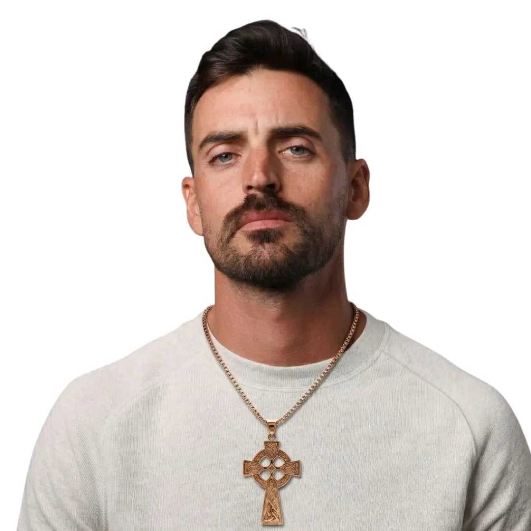 18K Rose Gold Filled Cross Pendant Necklace x 60cm