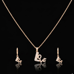 Load image into Gallery viewer, 18K Rose Gold Filled LOVE Pendant Necklace With Earrings