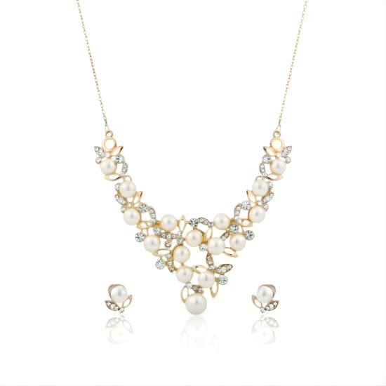 18K Gold Filled Pearl Fancy Set