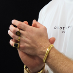 Load image into Gallery viewer, Mens Black Onyx Square Rings