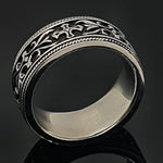 Load image into Gallery viewer, Stainless Steel Black Viking Mens Ring