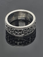 Load image into Gallery viewer, Stainless Steel Black Viking Mens Ring
