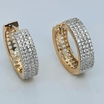 Load image into Gallery viewer, Gold Toned Reversible CZ Stud Earrings