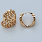 Load image into Gallery viewer, Gold Toned Reversible Heart Huggee Stud Earrings