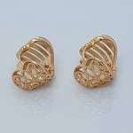 Load image into Gallery viewer, Gold Toned Reversible Heart Huggee Stud Earrings