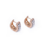 Load image into Gallery viewer, Gold Toned Reversible Huggee Stud CZ Earrings