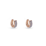 Load image into Gallery viewer, Gold Toned Reversible Huggee Stud CZ Earrings