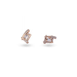 Load image into Gallery viewer, Gold Toned Geometrical Shape CZ Earrings