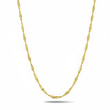 14K Gold Filled 62CM X 3MM Singapore Twist Chain Necklace – 62cm 3mm Diamond-Cut Flowing Wave Chain for Men & Women