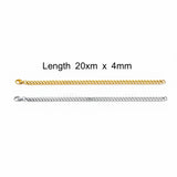 Cuban Link Chain Bracelet – 20cm 4mm Classic Curb Chain Bracelet in 18K Gold Filled & Polished Silver for Men & Women
