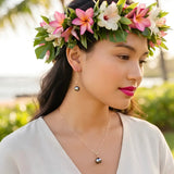18K Gold Filled Multi-Color Pearl Necklace & Drop Earrings Set – 12mm High-Luster Pearl with 60cm Cable Link Chain in 7 Vibrant Shades
