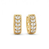 18K Gold Filled Diamond Huggie Earrings – 12mm Delicate Pavé Crystal Mini Hoop Earrings for Women
