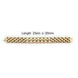 18K  Gold Filled Pyramid Stud Pavé CZ Bracelet – Geometric Clous de Paris Crystal Statement Link Bracelet for Women & Men