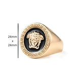 18K Gold Filled Imperial Crest Ring – Sculpted Heraldic Signet Statement Ring for Men
