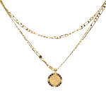 Load image into Gallery viewer, Gold Filled Customized Replica Tarnish Proof Full Sovereign Pendant Necklace With Ruby &amp; CZ
